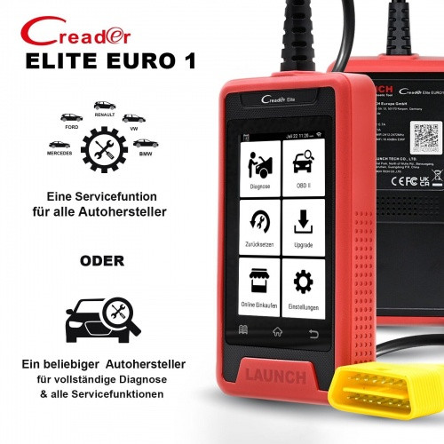 LAUNCH CRE Euro 1 Elite OBD2 Diagnosegerät für alle Steuergeräte 31 Service Funktionen